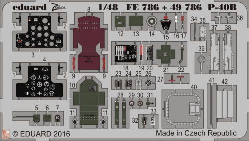 Eduard Accessories 1:48 P-40B for Airfix