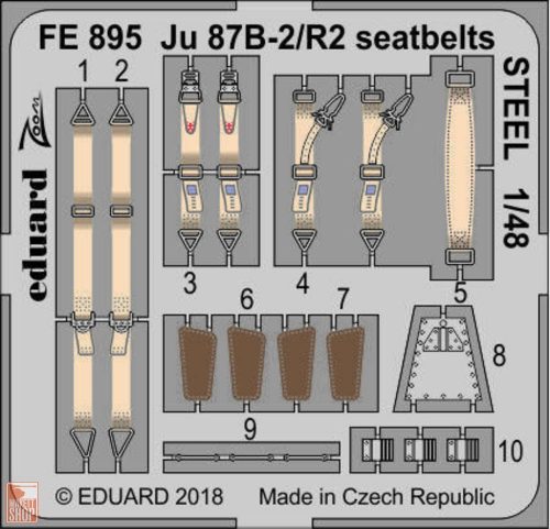 Eduard Accessories 1:48 Ju 87B-2/R2 seatbelts STEEL for Airfix