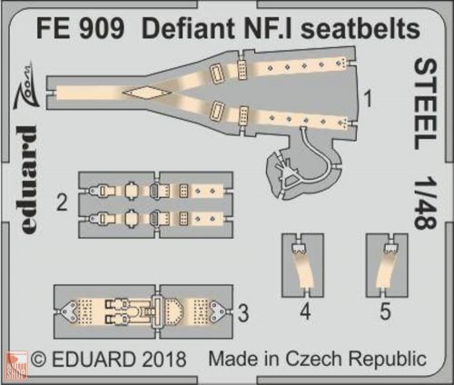 Eduard Accessories 1:48 Defiant NF.I seatbelts STEEL f.Airfix