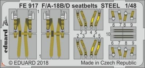 Eduard Accessories 1:48 F/A-18B/D seatbelts STEEL f.Kinetic