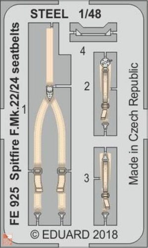 Eduard Accessories 1:48 Spitfire F.Mk.22/24 seatbelts STEEL f.Ai