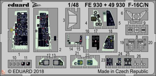 Eduard Accessories 1:48 F-16C/N for Tamiya