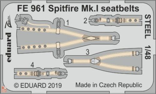 Eduard Accessories 1:48 Spitfire Mk.I seatbelts STEEL f. Tamiya