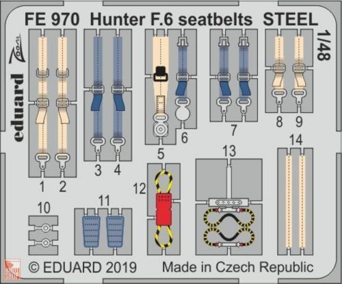 Eduard Accessories 1:48 Hunter F.6 seatbelts STEEL for Airfix