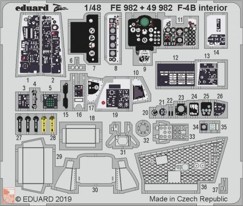 Eduard Accessories 1:48 F-4B interior for Academy