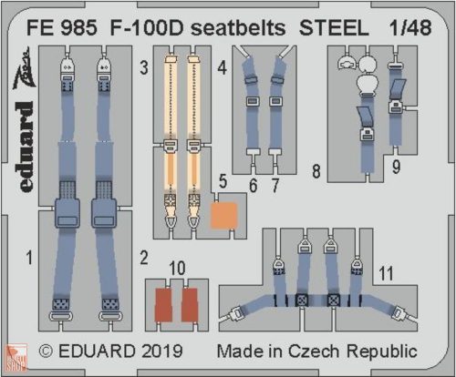 Eduard Accessories 1:48 F-100D seatbelts STELL for Trumpeter