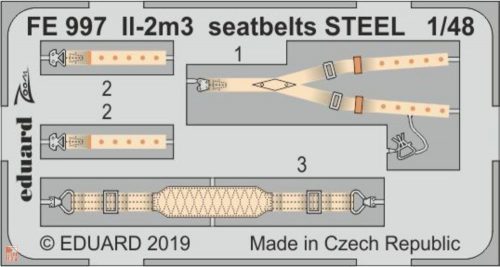 Eduard Accessories 1:48 II-2m3 seatbelts STEEL for Tamiya