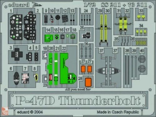Eduard Accessories 1:72 P-47D-30 Thunderbolt