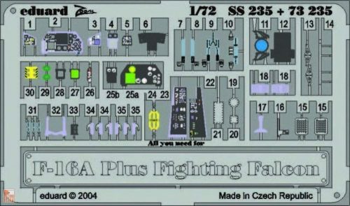 Eduard Accessories 1:72 F-16A Plus Fighting Falcon Plus