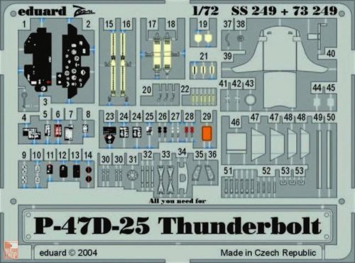 Eduard Accessories 1:72 P-47D-25 Thunderbolt