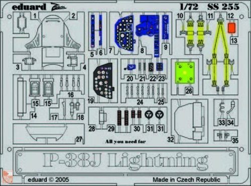 Eduard Accessories 1:72 P-38J Lightning für Academy Bausatz