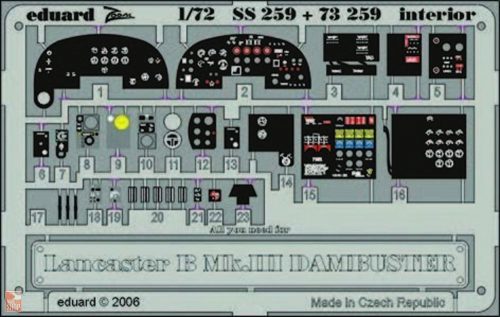 Eduard Accessories 1:72 Lancaster B Mk.III Dambuster interior Für Hasegawa Bausatz.