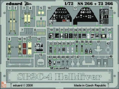 Eduard Accessories 1:72 SB2C-4 Helldiver für Academy Bausatz