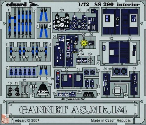 Eduard Accessories 1:72 Gannet AS.Mk.1/4 interior Für Trumpeter Bausatz