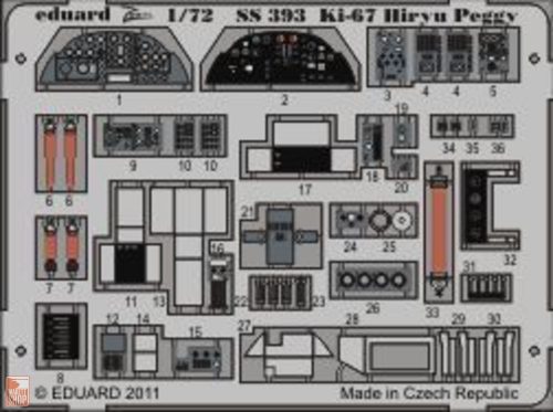 Eduard Accessories 1:72 Ki-67 Hiryu Peggy for Hasegawa