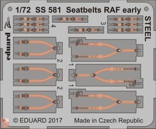 Eduard Accessories 1:72 Seatbelts RAF early STEEL