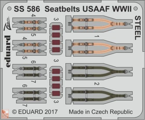 Eduard Accessories 1:72 Seatbelts USAAF WWII STEEL