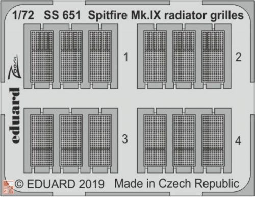 Eduard Accessories 1:72 Spitfire Mk.IX radiator grilles f.Eduard