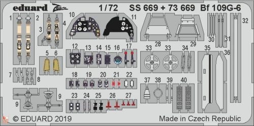 Eduard Accessories 1:72 Bf 109G-6 for Tamiya