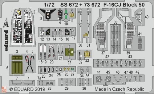 Eduard Accessories 1:72 F-16CJ Block 50 for Tamiya