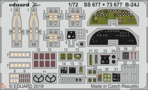 Eduard Accessories 1:72 B-24J for Hasegawa