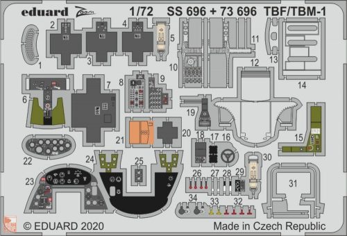 Eduard Accessories 1:72 TBF/TBM-1 Avenger for Hasegawa