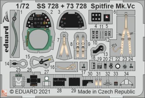 Eduard Accessories 1:72 Spitfire Mk.Vc for Airfix