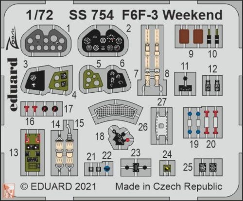 Eduard Accessories 1:72 F6F-3 Weekend 1/72 EDUARD