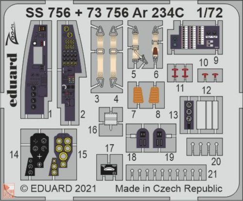 Eduard Accessories 1:72 Ar 234C, for HOBBY 2000 / DRAGON