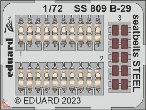 Eduard Accessories 1:72 B-29 seatbelts STEEL 1/72 HOBBY 2000 / ACADEMY