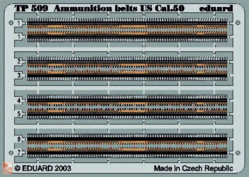 Eduard Accessories 1:35 Ammunition belts US Cal.50, Coloriert.