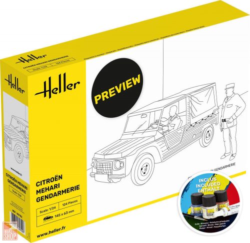 Heller 1:24 STARTER KIT Citroen Mehari Gendarmerie