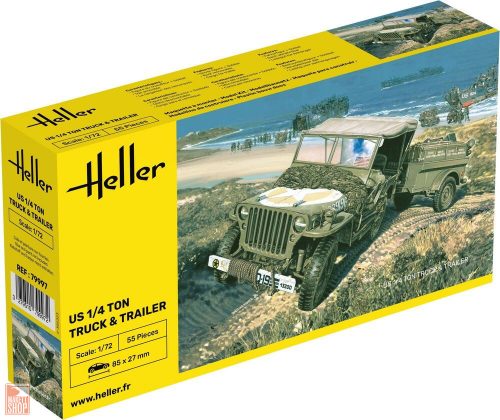 Heller 1:72 US 1/4 Ton Truck & Trailer