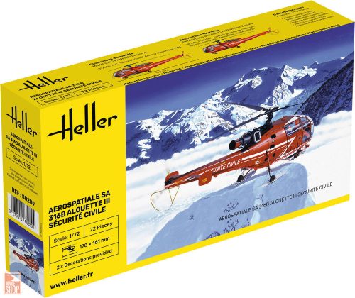 Heller 1:72 Alouette III Sécurité Civile