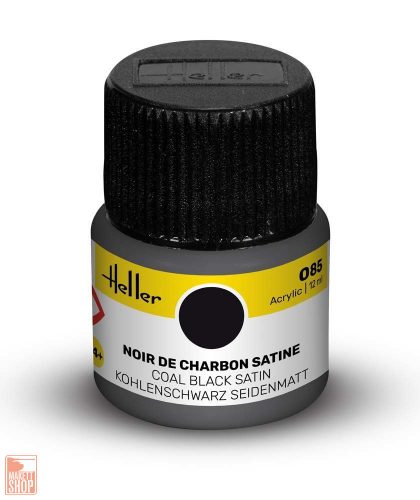 Heller  Peinture Acrylic 085 noir de charbon satine