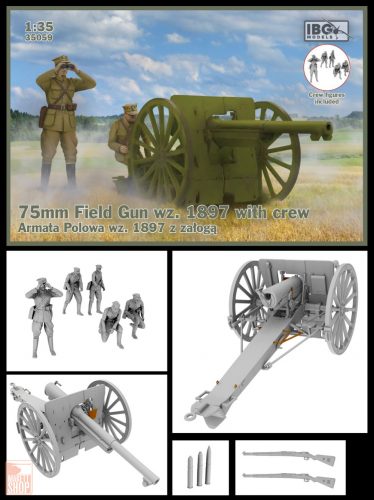 IBG Model IBG35059 1:35 75mm Field Gun wz. 1897 with Polish Artillerymen figures