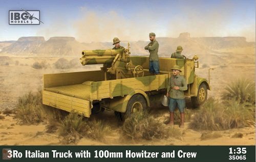 IBG Model IBG35065 1:35 3Ro Italian Truck with 100mm Howitzer and Crew Figures (4 figures included)