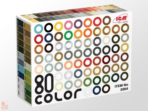 ICM  Acrylic paint set 80 pcs (77 color + 3 varnishes) 80 x 12 ml