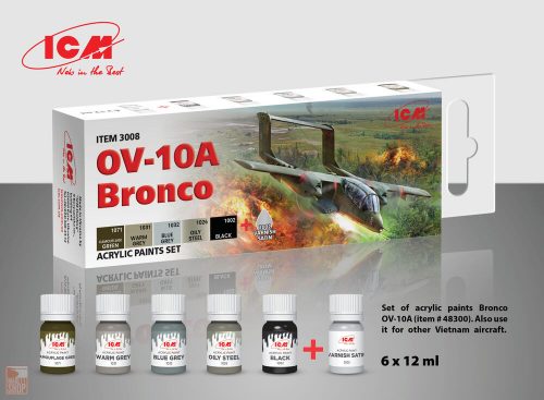 ICM  Acrylic paint set for OV-10A Bronco and other Vietnam aircraft 6 x12 ml