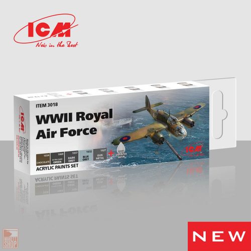 ICM  Acrylic Paint Set for WWII Royal Air Force 6 x 12 ml