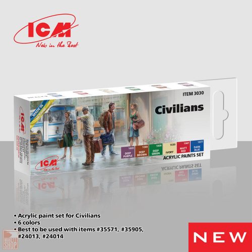 ICM  Acrylic paint set for Civilians 6 x 12 ml