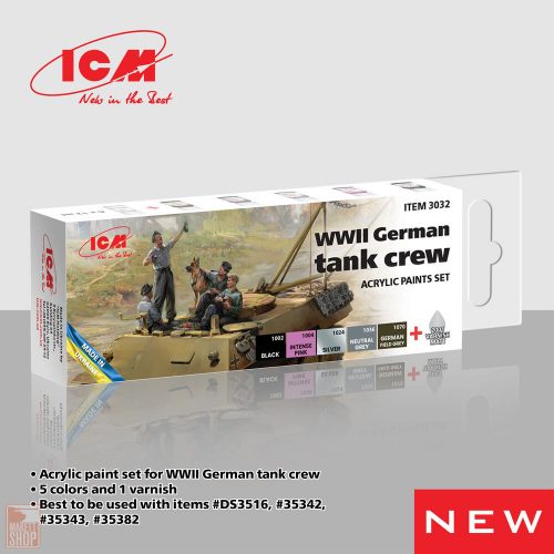 ICM  Acrylic paint set for WWII German tank crew 6 x 12 ml