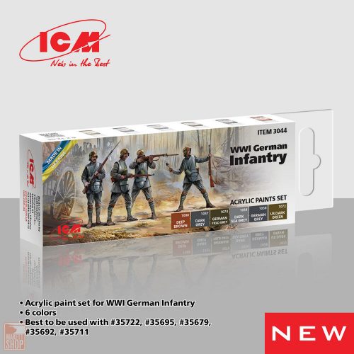 ICM  Acrylic paint set for WWI German infantry 6 x 12 ml