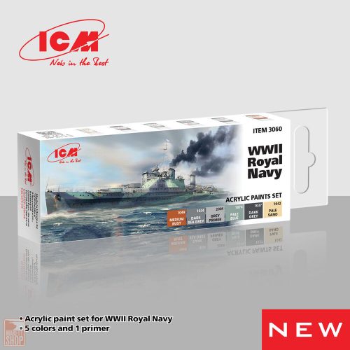 ICM  Acrylic Paint Set for WWII Royal Navy  6 x12 ml