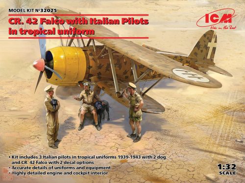 ICM 1:32 CR. 42 Falco with Italian Pilots in tropical uniform