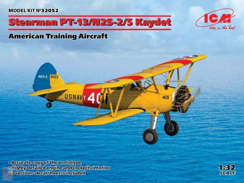 ICM 1:32 Stearman PT-13/N2S-2/5 Kaydet, American Training Aircraft