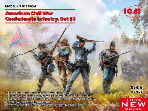 ICM 1:35 American Civil War Confederate Infantry.Set #2 (100% new molds)