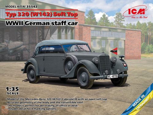 ICM 1:35 Typ 320 (W142) Cabriolet Soft Top, WWII German staff car