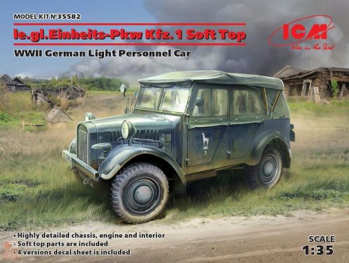 ICM 1:35 le.gl.Einheitz-Pkw Kfz.1 Soft Top,WWII German Light Personnel Car