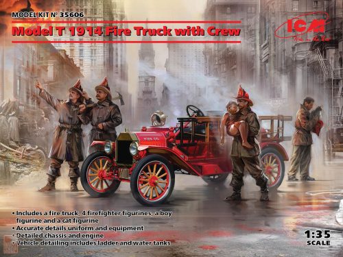 ICM 1:35 Model T 1914 Fire Truck with Crew